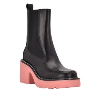 Marc Fisher black with pink Fredy LTD boot women's size 11